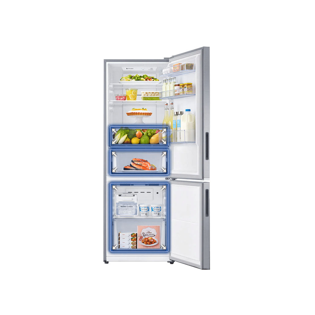 Samsung RB30J3000 220 volt Bottom mount Refrigerator bottom freezer Silver  finish 220v 240 volts 50 hz