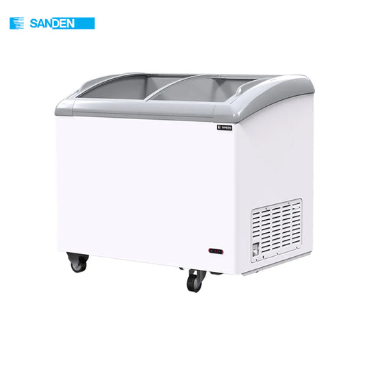 Sanden Chest Type Freezer 9.0cu.ft Curved Glass Top Inverter R600a- PCF-090i