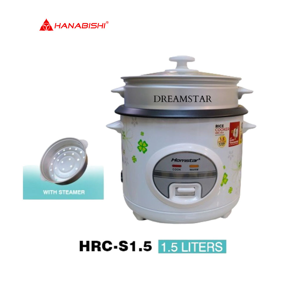 Homstar Rice Cooker 8 Cups with Steamer HRC-S1.5