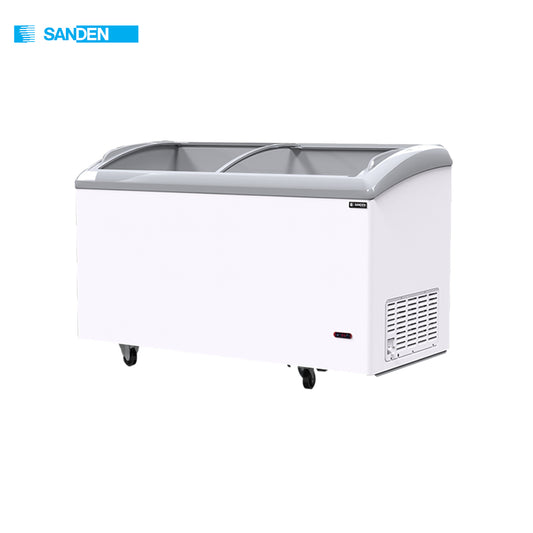 Sanden Chest Type Freezer 14.6cu.ft Curved Glass Top Inverter R600a- PCF-146i