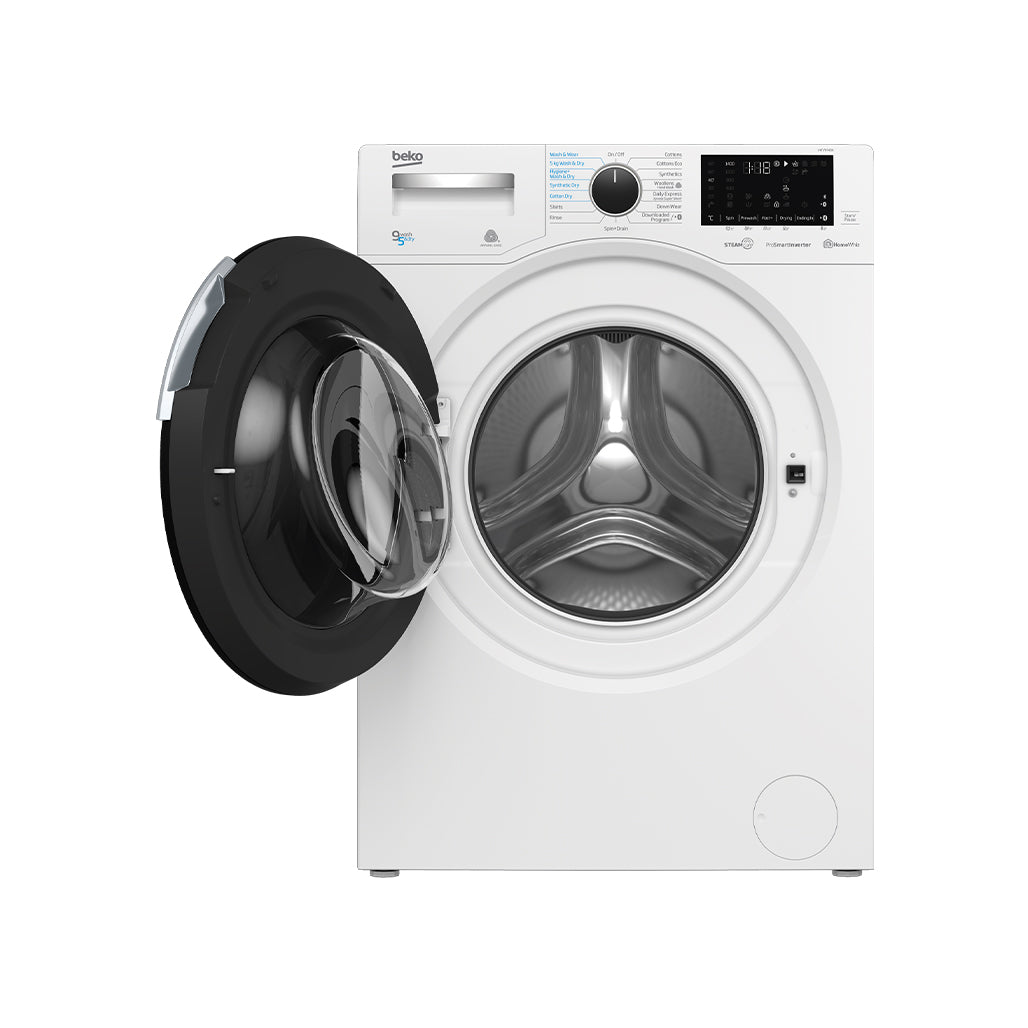 Beko Washing Machine Fully Automatic 9.0Kg and 5kg dry FrontLoad Inverter Technology -HTV9743X