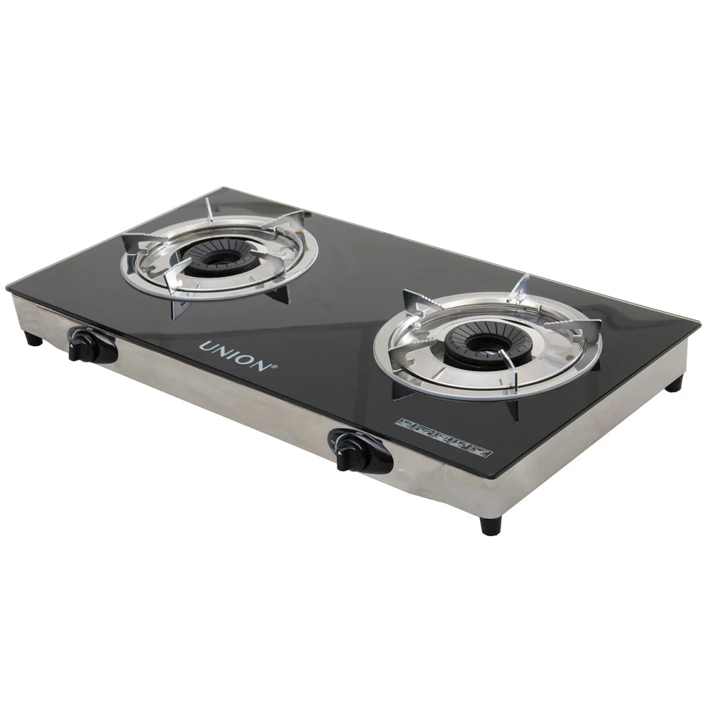 Union Gas Stove Glass Top Double Burner UGGS-275G