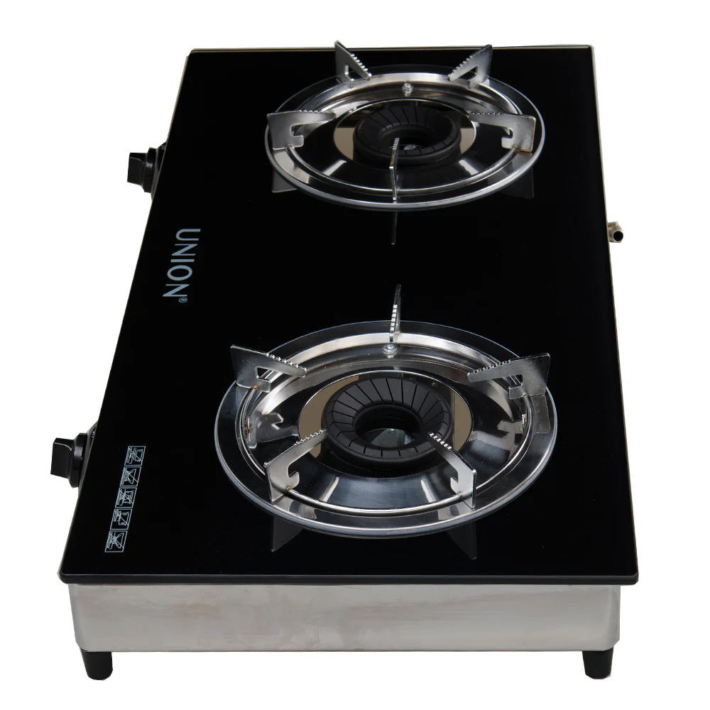 Union Gas Stove Glass Top Double Burner UGGS-275G