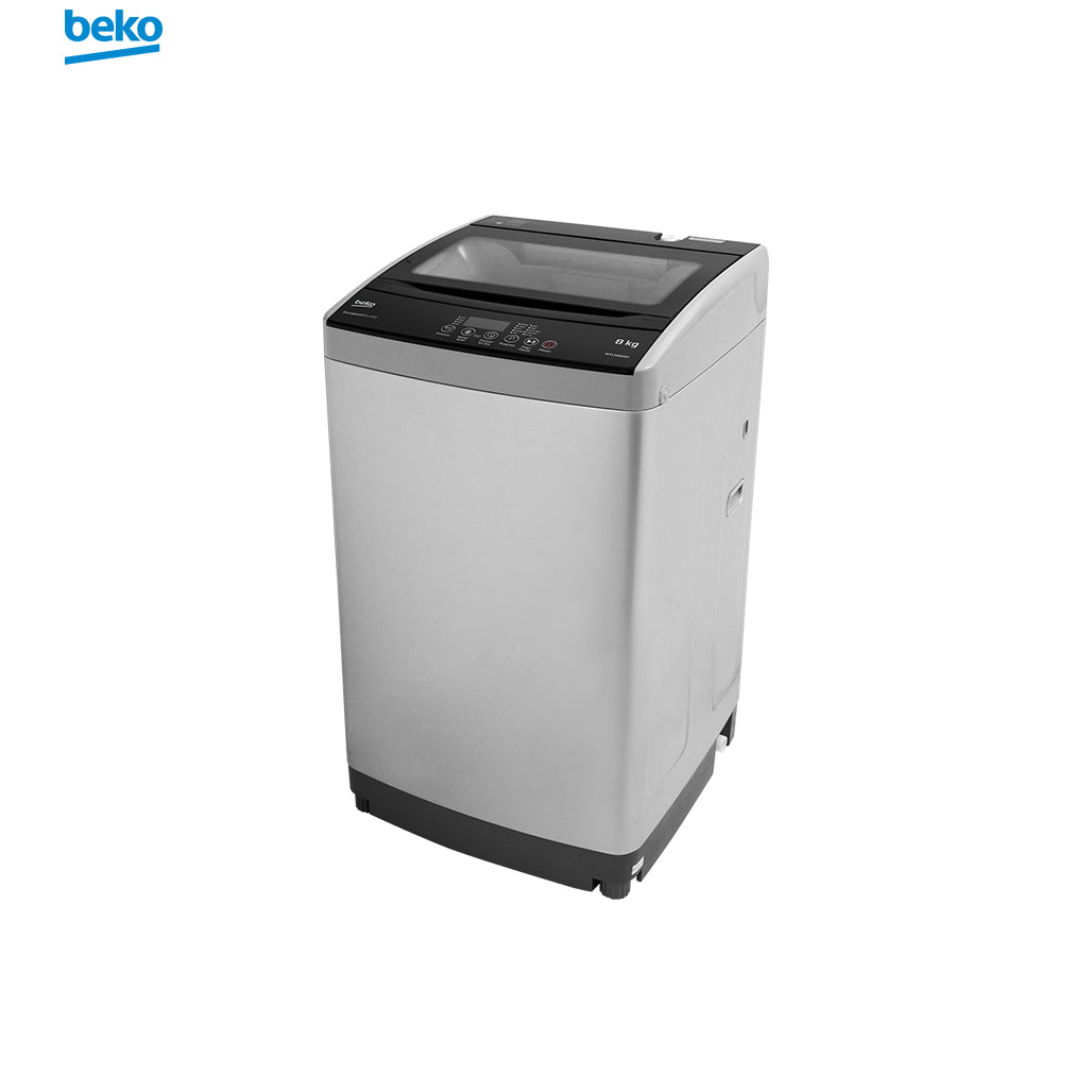 Beko Washing Machine Fully Automatic 8.0Kg. Top Load Silver Finish - WTLI080SPP