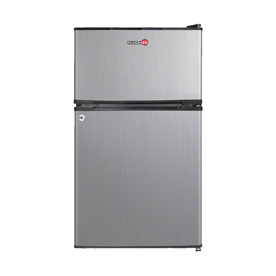 Fujidenzo Refrigerator Personal 3.5 cu.ft Two-Door Stainless Look with key lock - RBT-35 SL