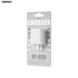 Remax Simple Series USB Charger Adapter CN - RP-U35 White