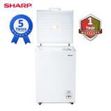 Sharp Chest Type Freezer 3.6Cuft. Dual Function Chiller + Freezer, Key Lock - FRV-102
