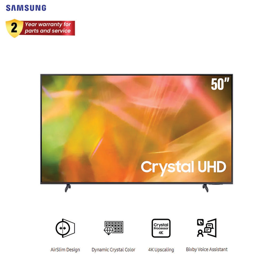 Samsung Television 50" Crystal UHD 4K Smart Flat Display With Bixby App - UA-50AU8100GXXP