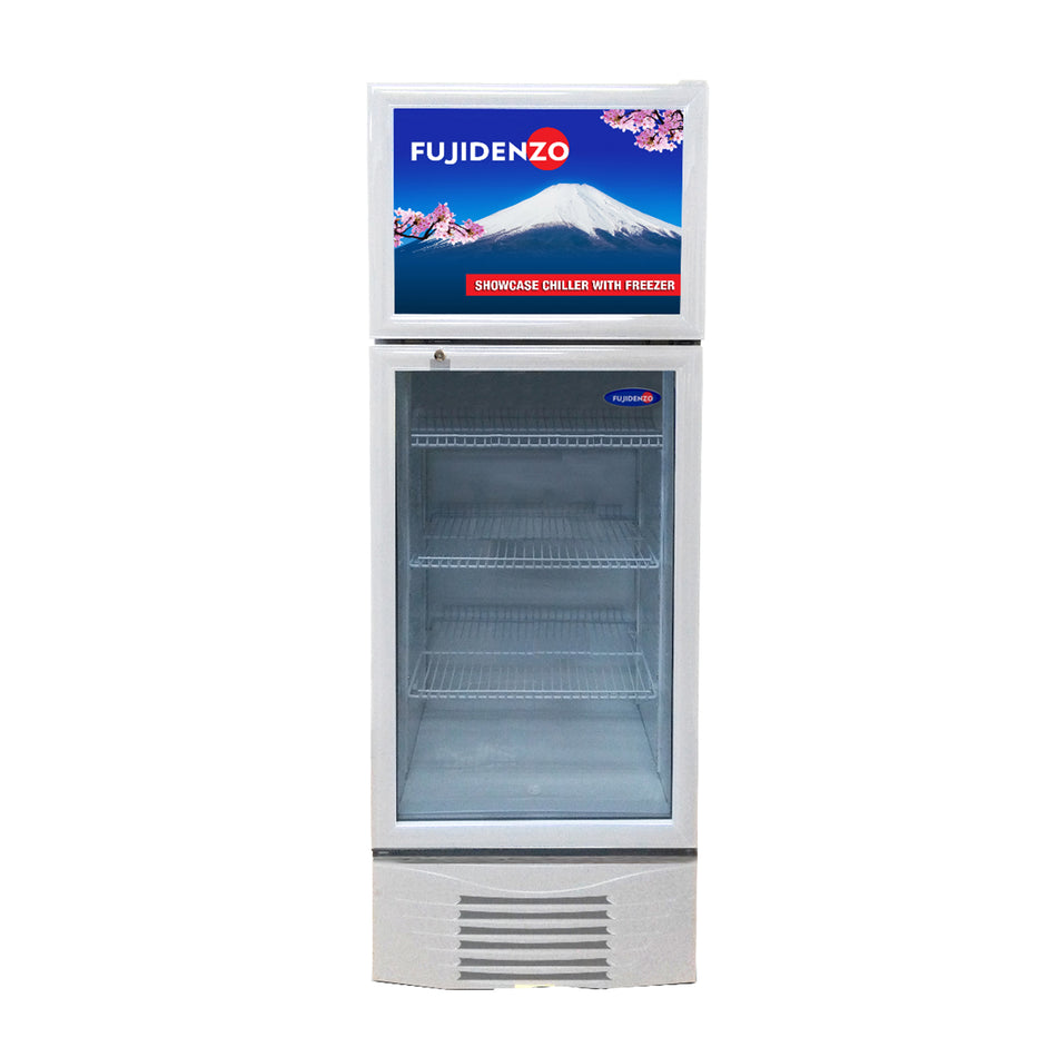 Fujidenzo Upright Chiller Showcase 10 cu.ft With Freezer Top - SUF-100A