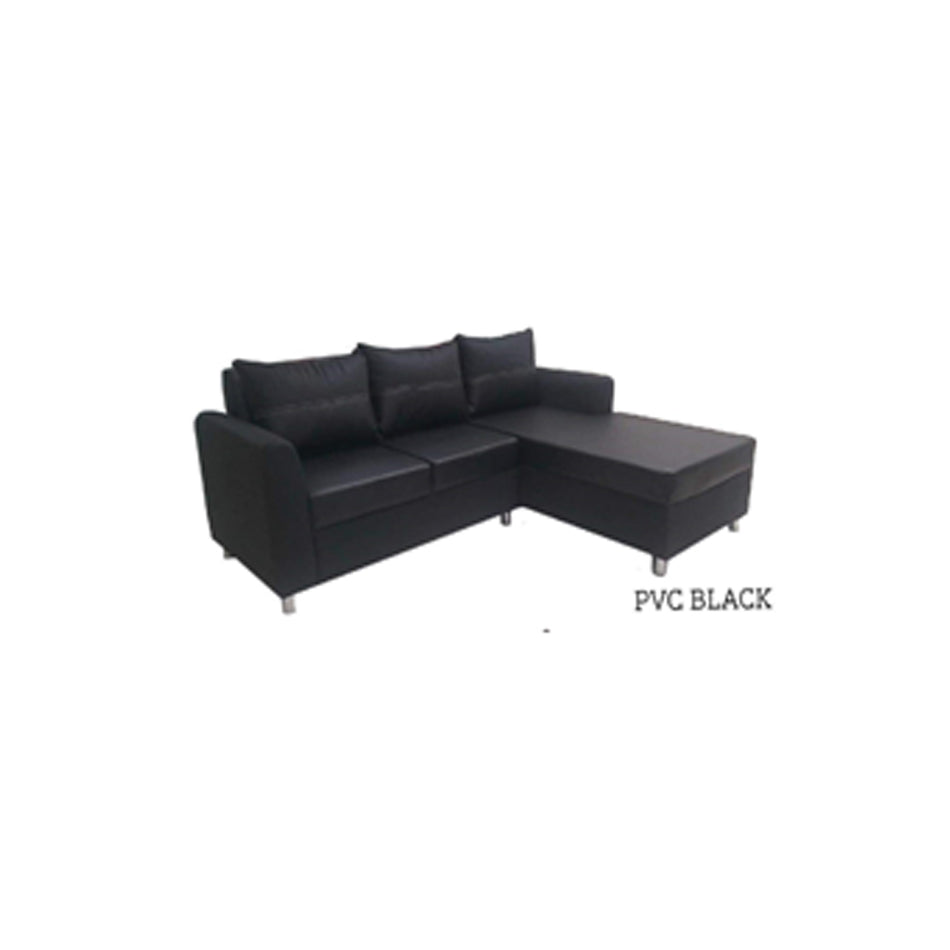 Sofa Set L-Shape MASSIMO PVC Black