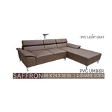 Sofa Set L-Shape SAFFRON PVC UMBER