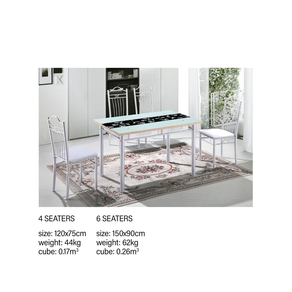 Dining Set 4 Seater/A20-2/B20 (1+4) Silver