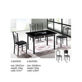 Dining Set 4 Seaters A20-1/B20 (1+4) Black