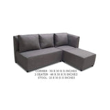 Sofa Set L-Shape URANUS Light Gray