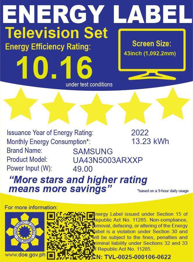 Samsung Television LED 43" Full HD Flat Display - UA-43N5003ARXXP